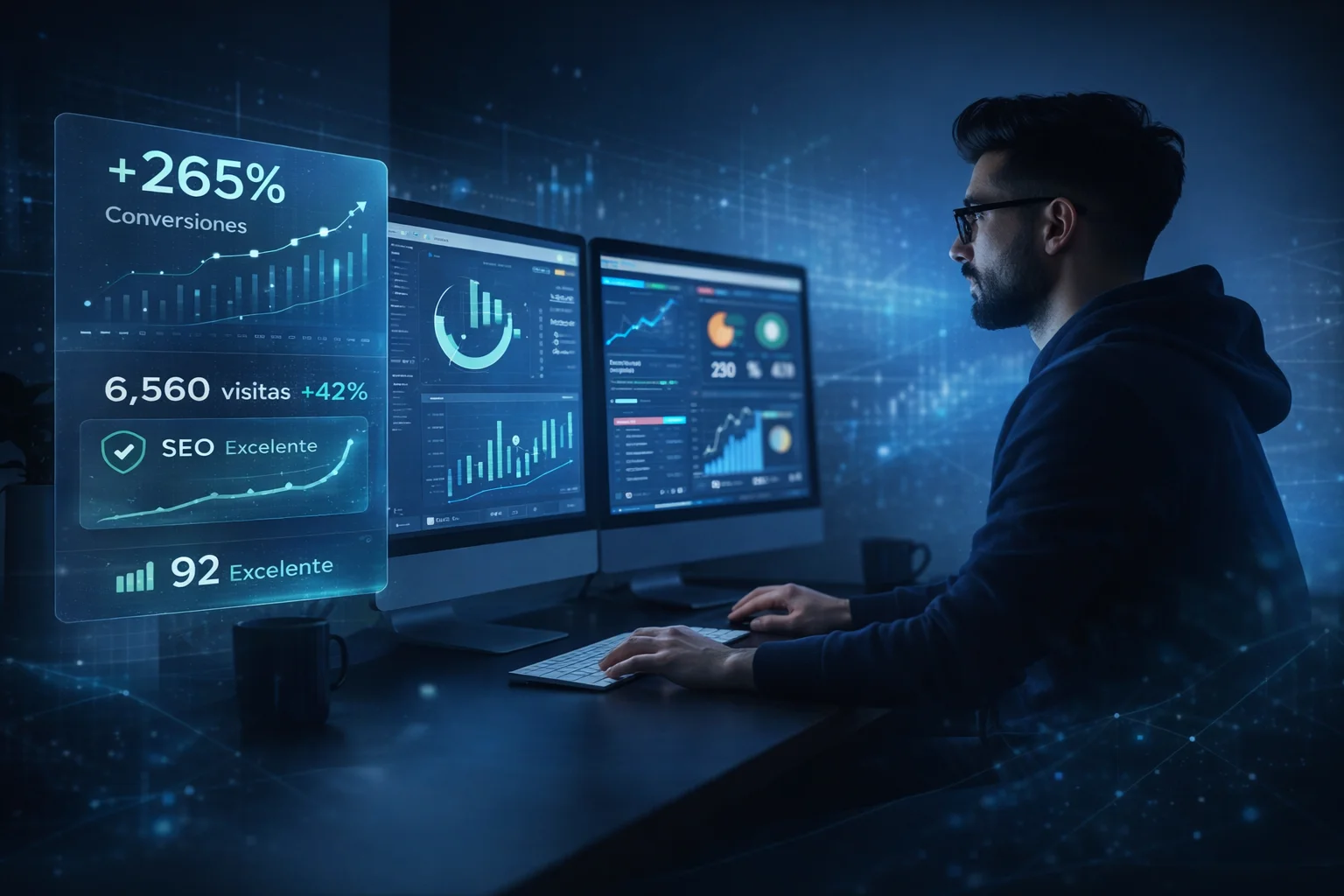 Consultor TIC trabajando en desarrollo web WordPress y optimización técnica