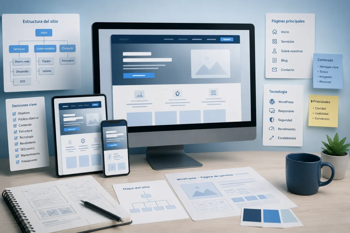 Planificación de la estructura, los contenidos y las versiones responsive de una web empresarial
